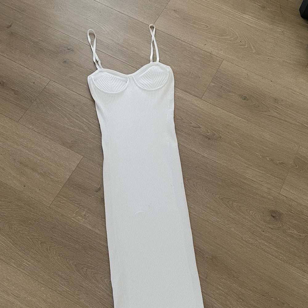 Helmut Lang Ivory Knit Corset Dress